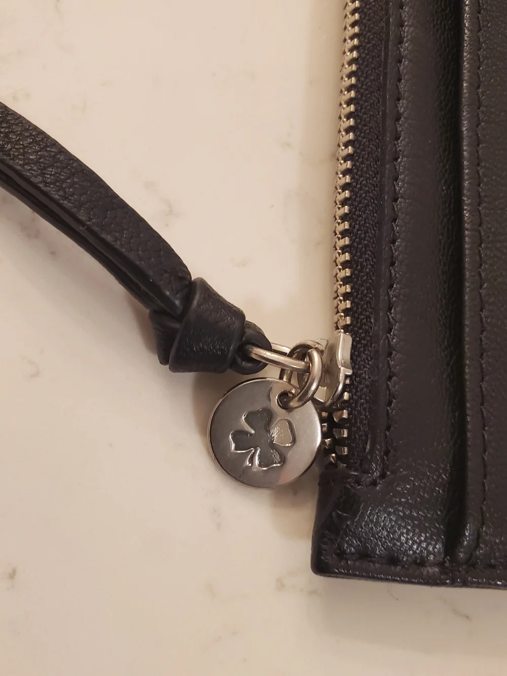 Lucky Brand Black Leather Card Holder